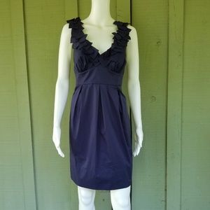BCBG MaxAzria Kerry Navy Blu e Dress 8 Cotton Bld